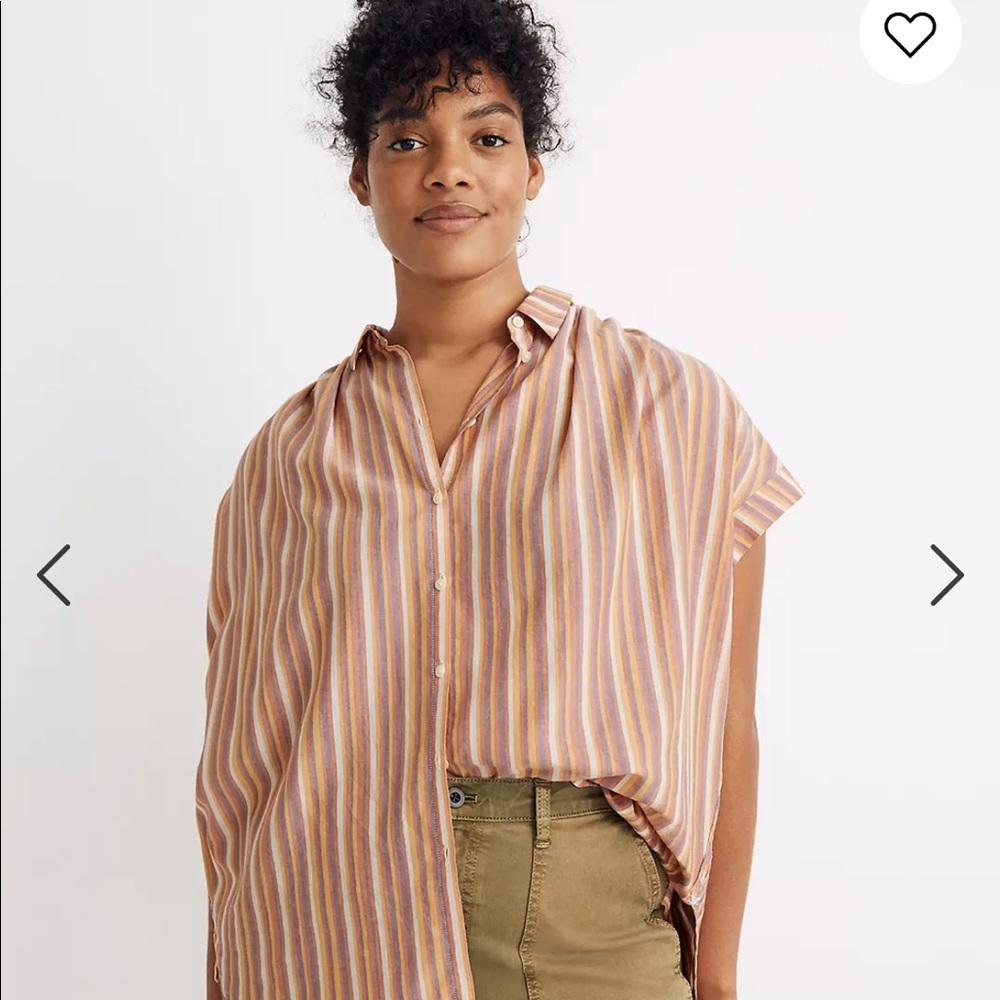 Madewell central shirt in rainbow stripe